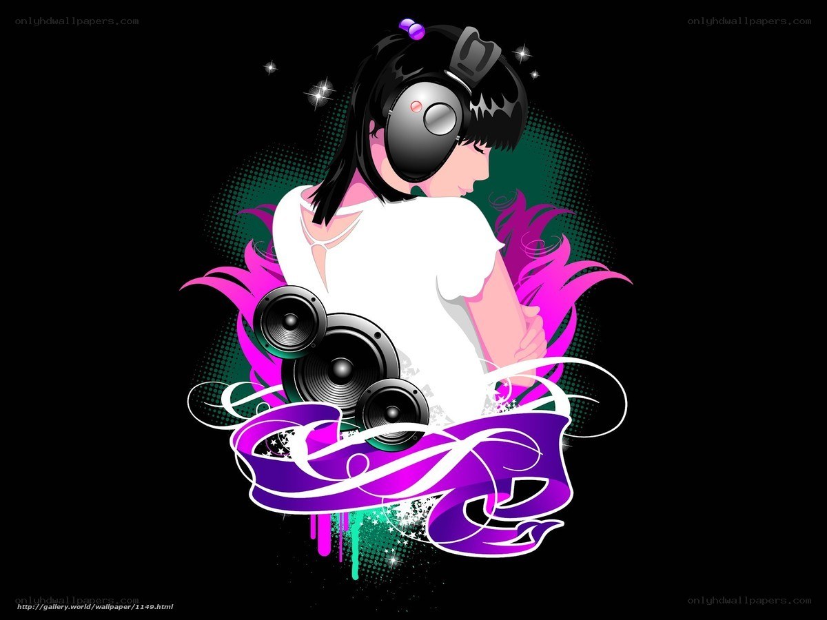 DJ girl with headphones