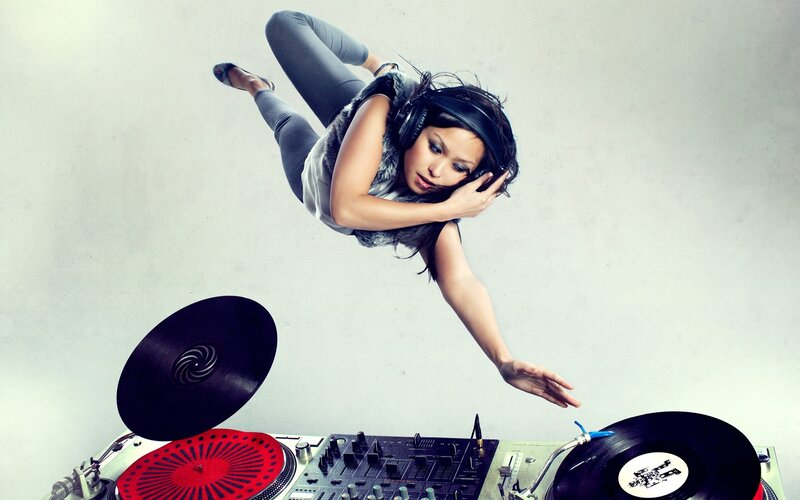 DJ in mid-air performance