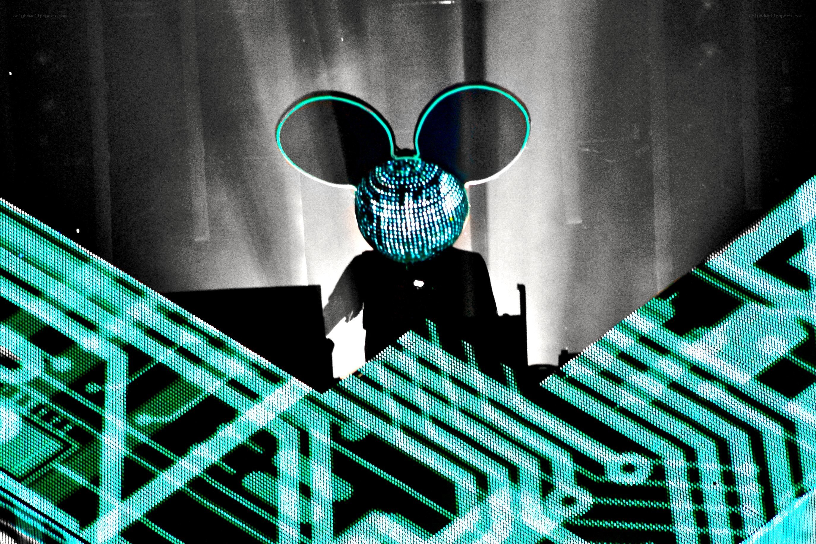 DJ in mouse mask at concert