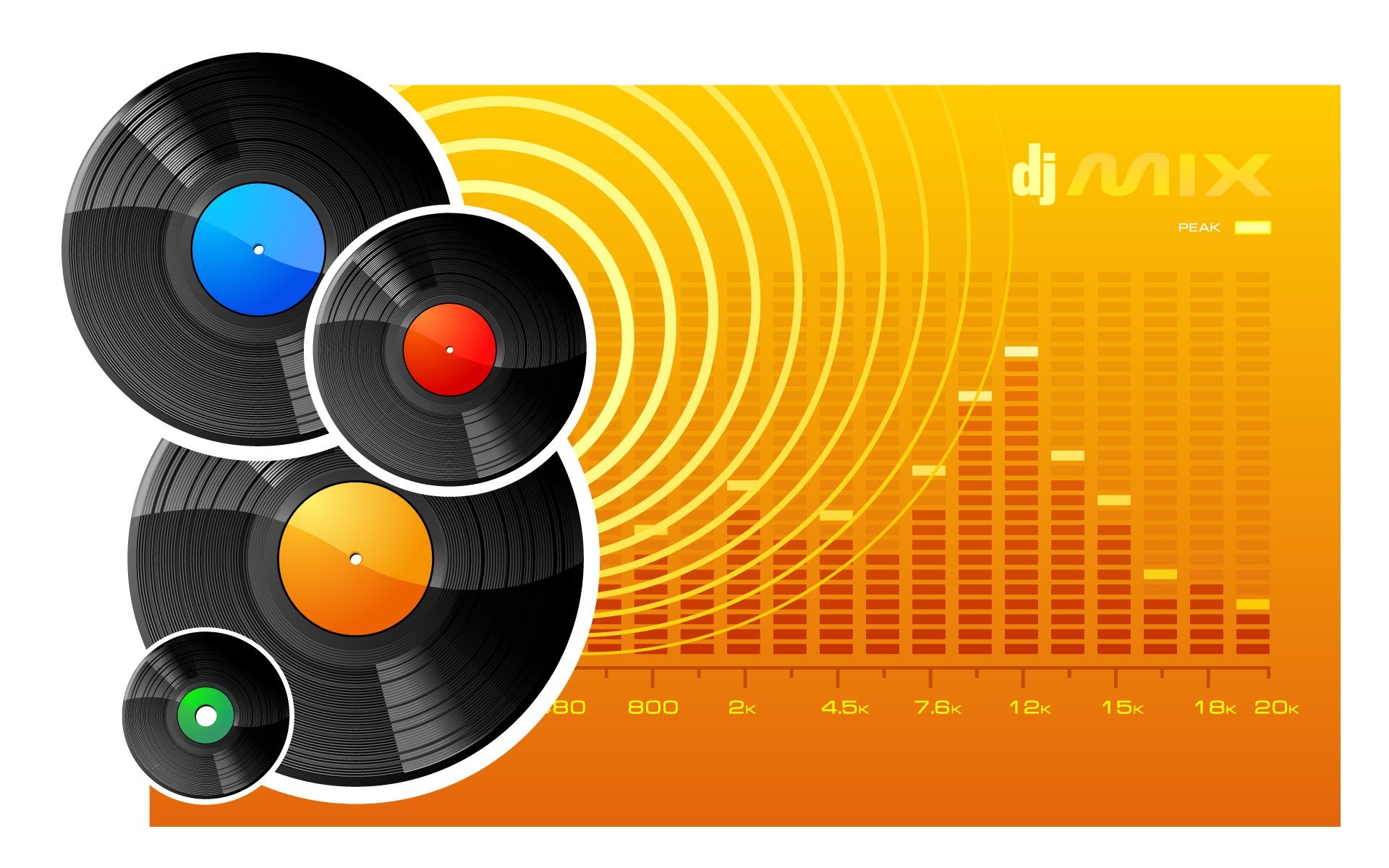 DJ mix with vinyl records