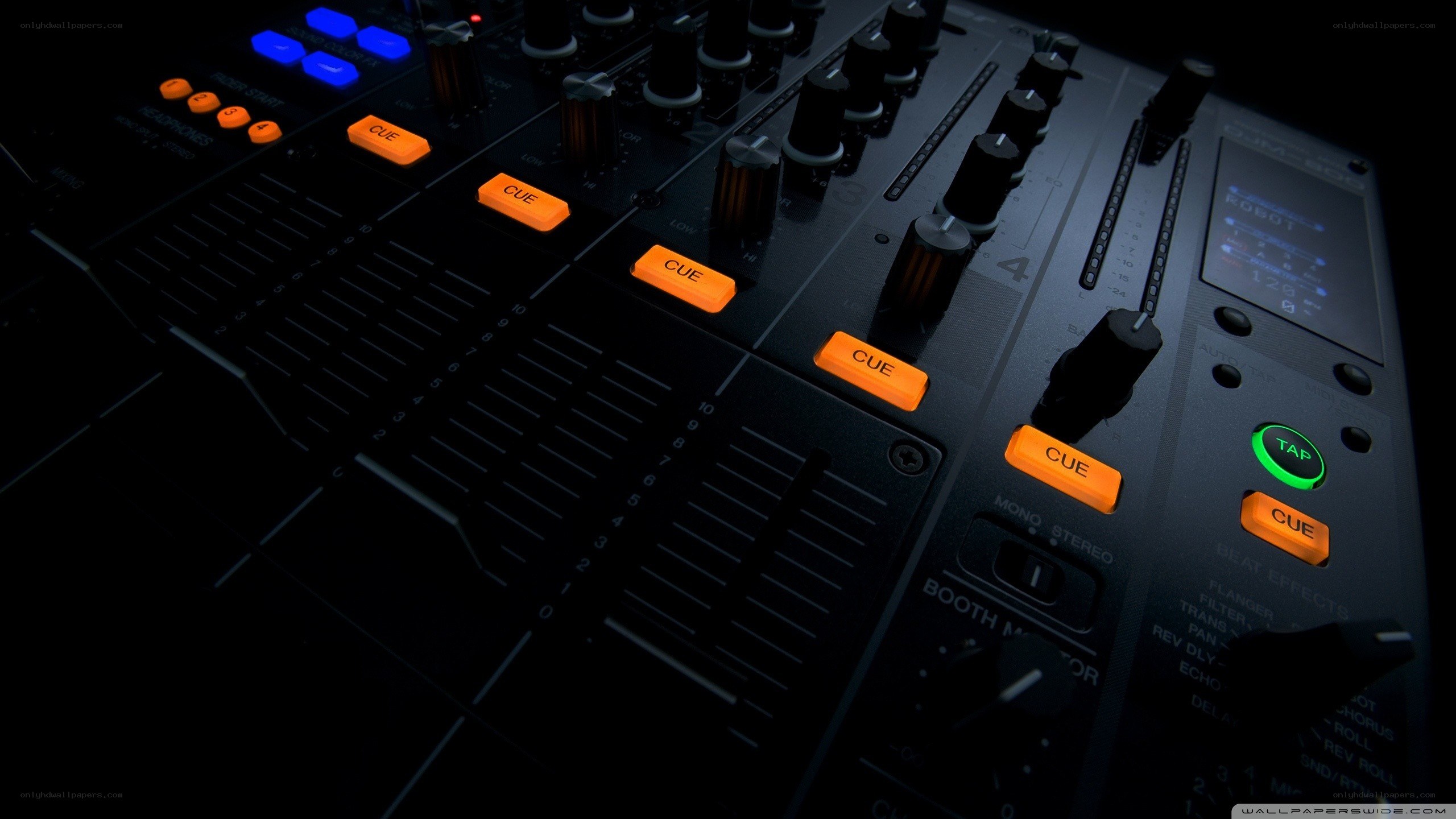 DJ mixer control panel