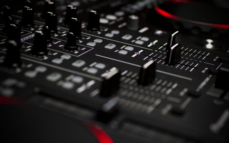 DJ Mixer Control Panel — Black, Dark