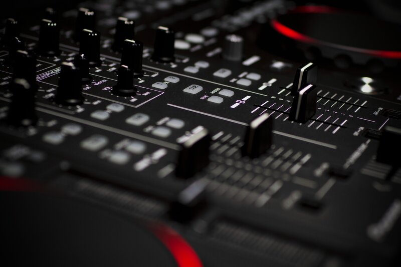 DJ Mixer Control Panel — Black