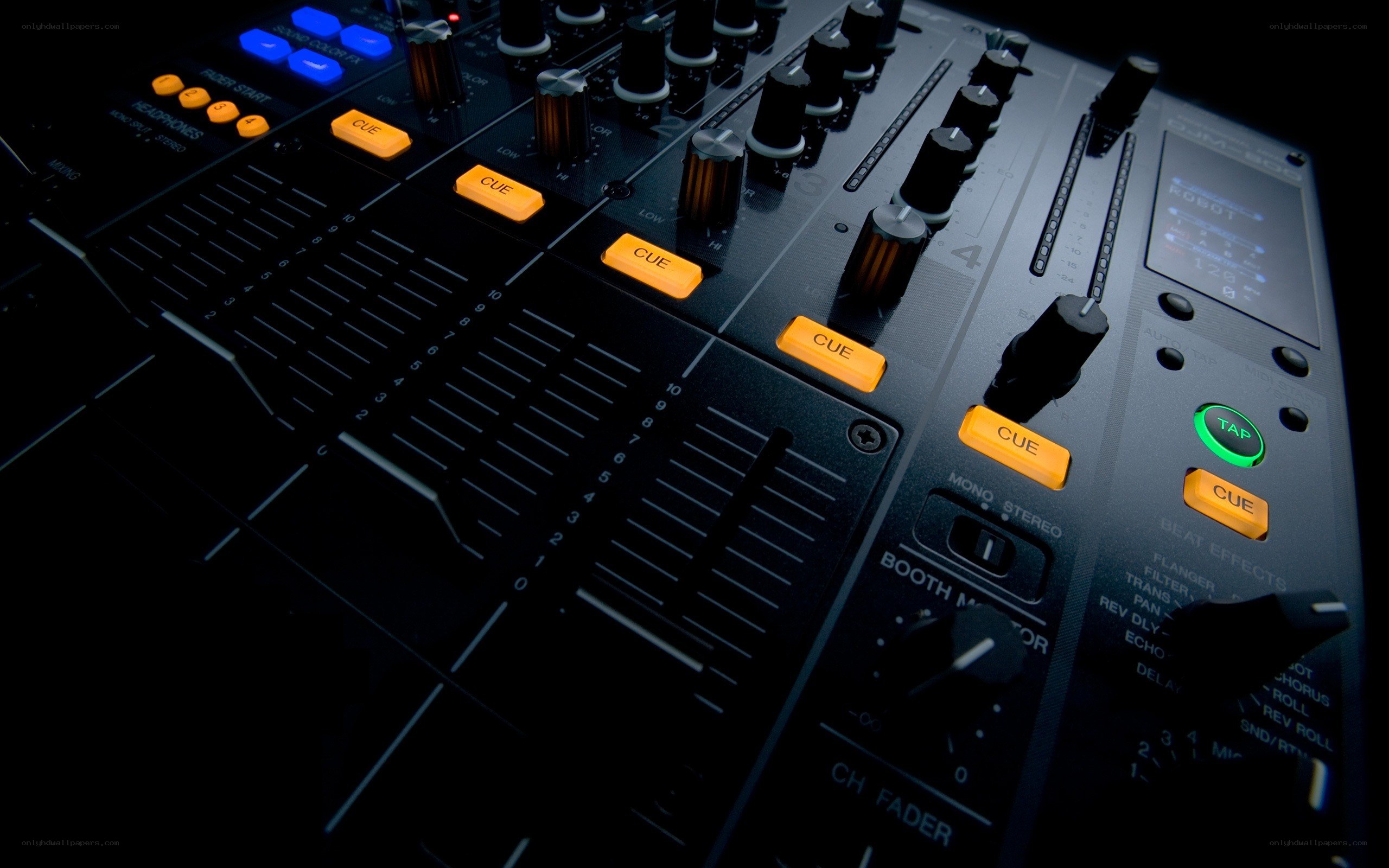 DJ mixer control panel