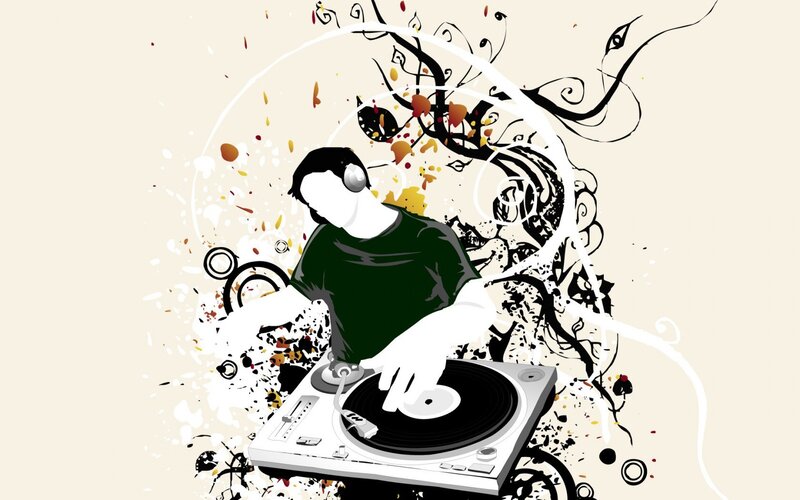 DJ mixing music artwork
