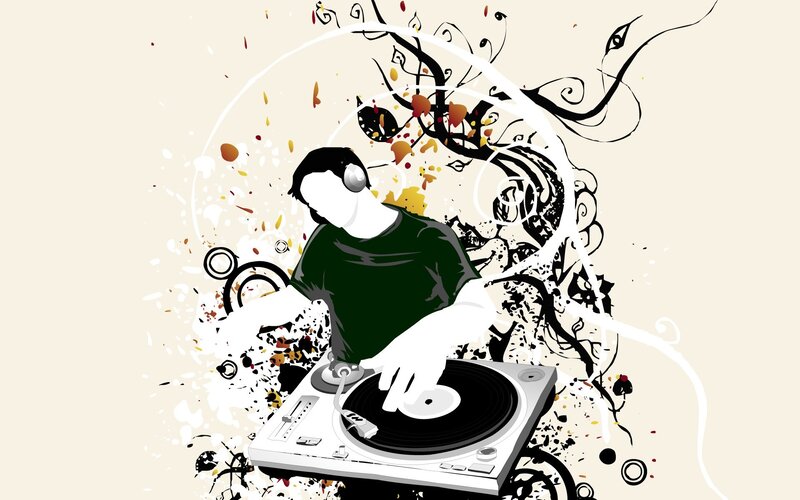 DJ mixing music artwork