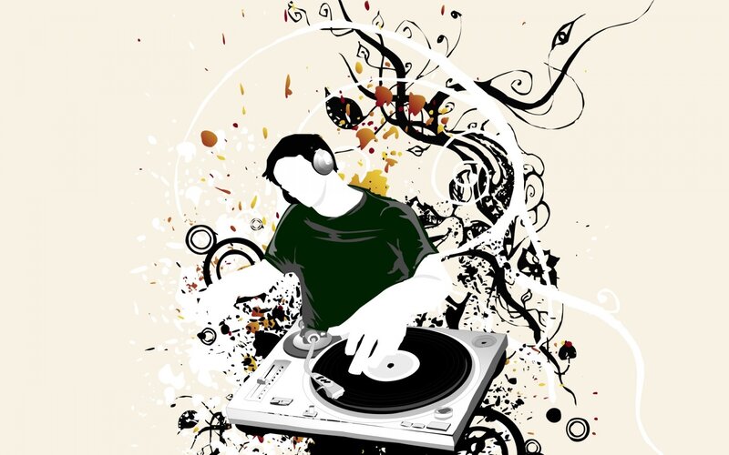 DJ mixing music artwork