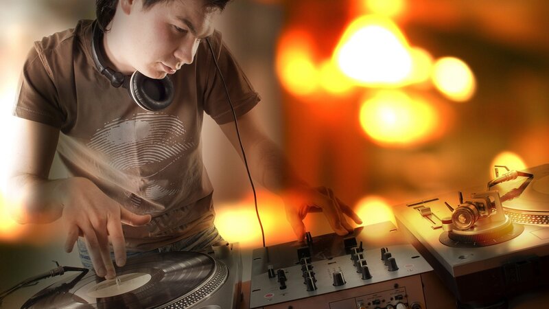 DJ mixing music at a club