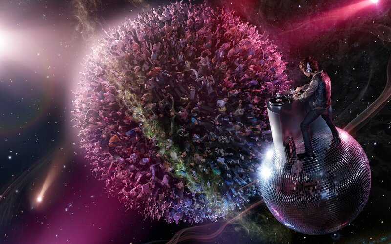 Dj on Disco Ball