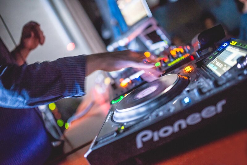 Dj Operating Turntable — Black