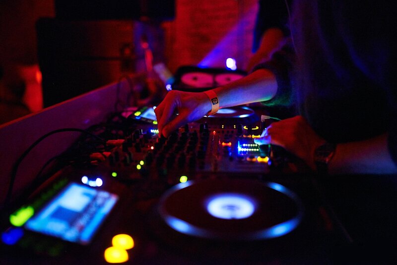 Dj Operating Turntables — Black