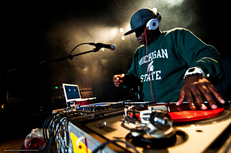 Dj Performing at Club — Black, Dramatic