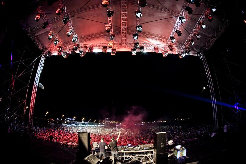 DJ Performing at Concert — Black, Energetic