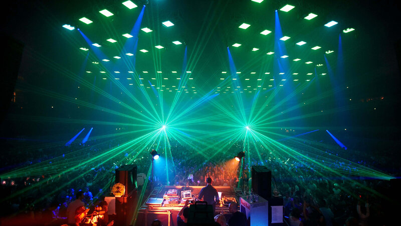 DJ Performing at Concert — Green