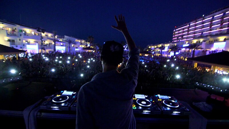 DJ Performing at Night — Black
