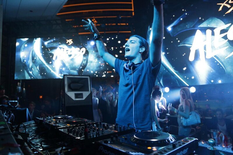 DJ Performing at Nightclub — Blue