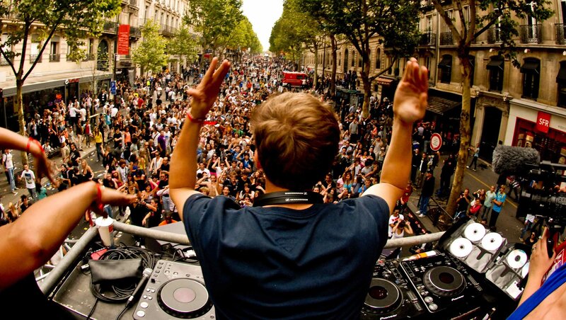 DJ performing at street festival