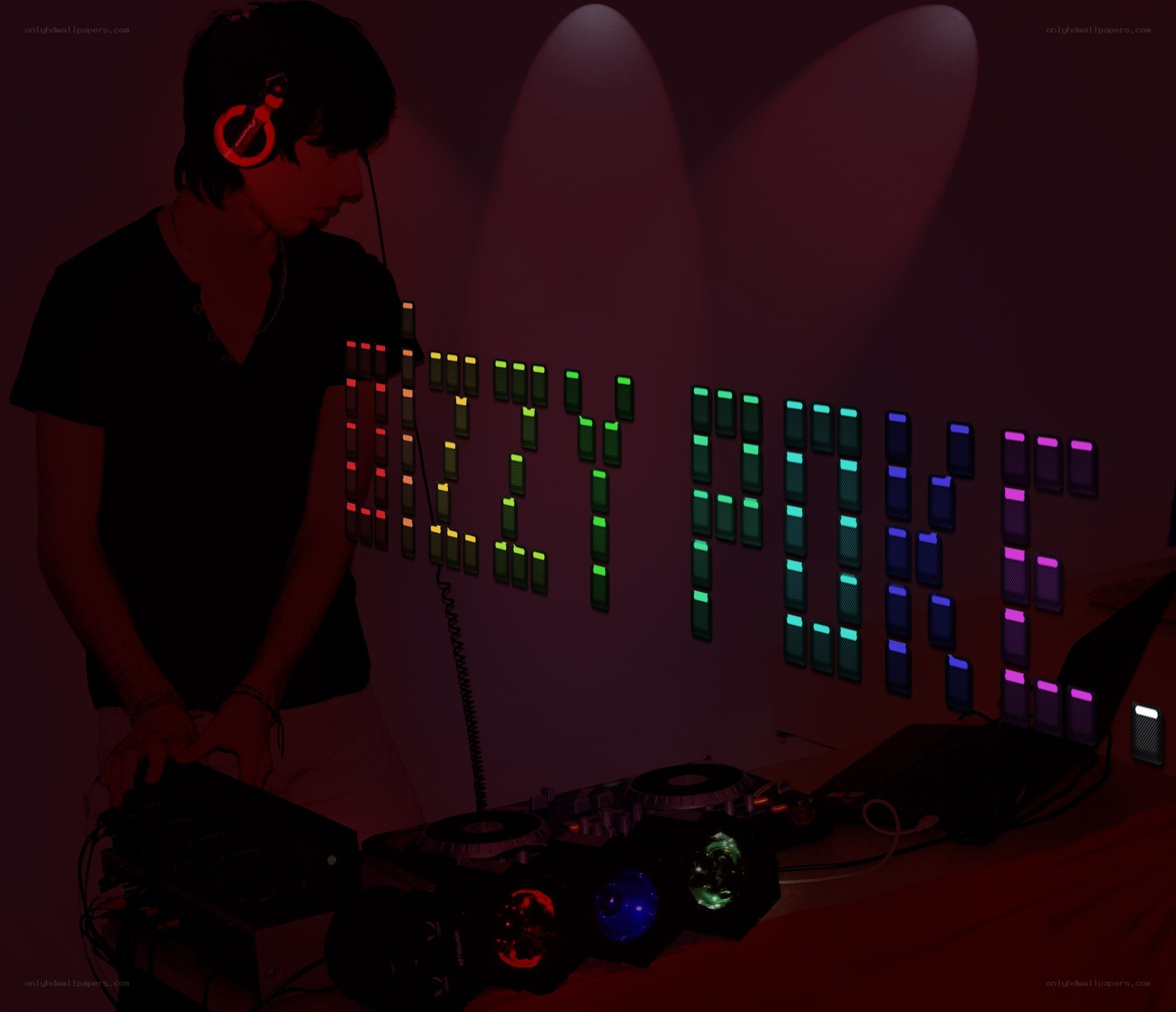 DJ performing in a dark room