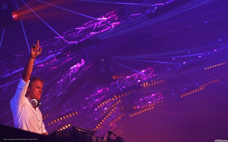 DJ Performing on Stage — Purple