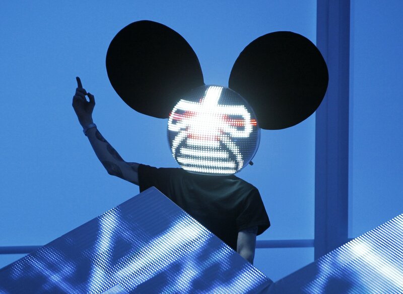 DJ performing with LED mask