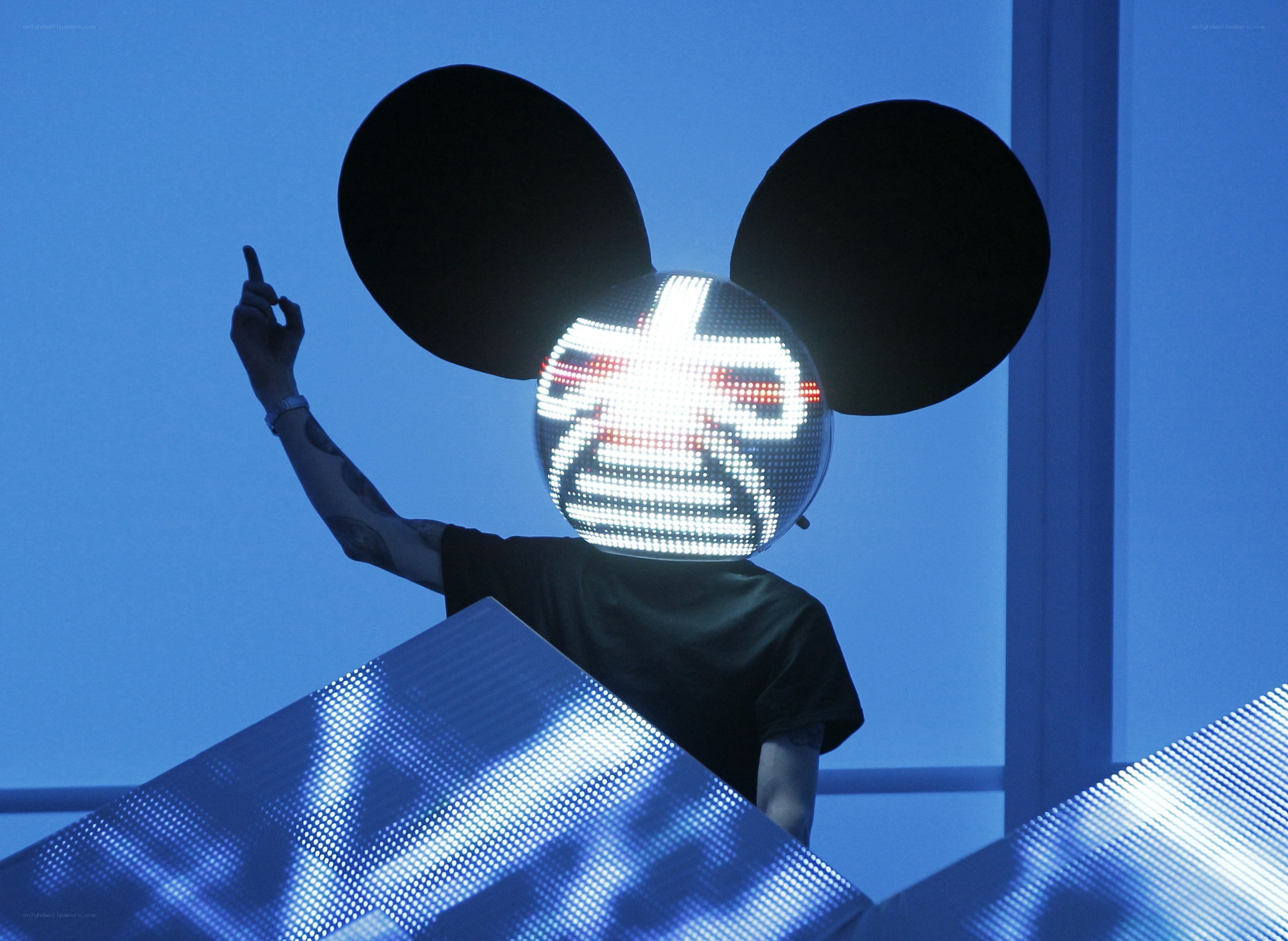 DJ performing with LED mask