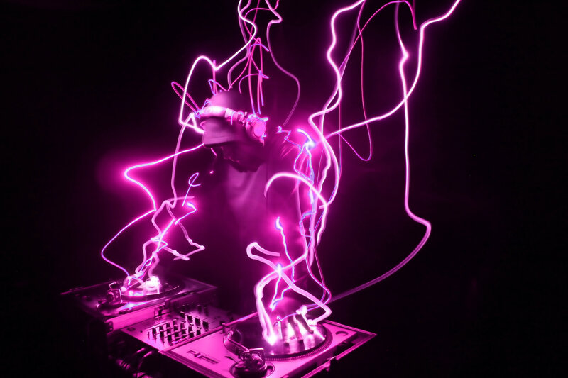 Dj Performing with Lights — Purple