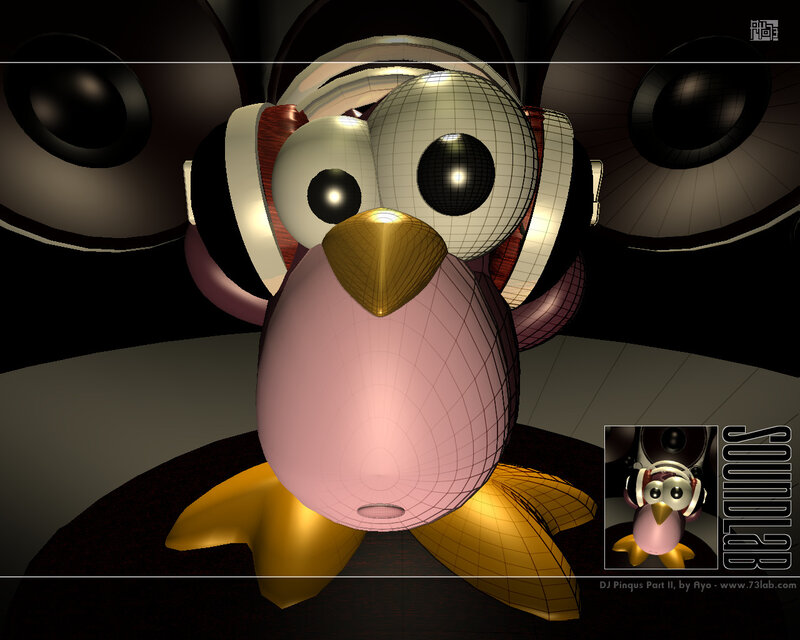 DJ Pingu in headphones
