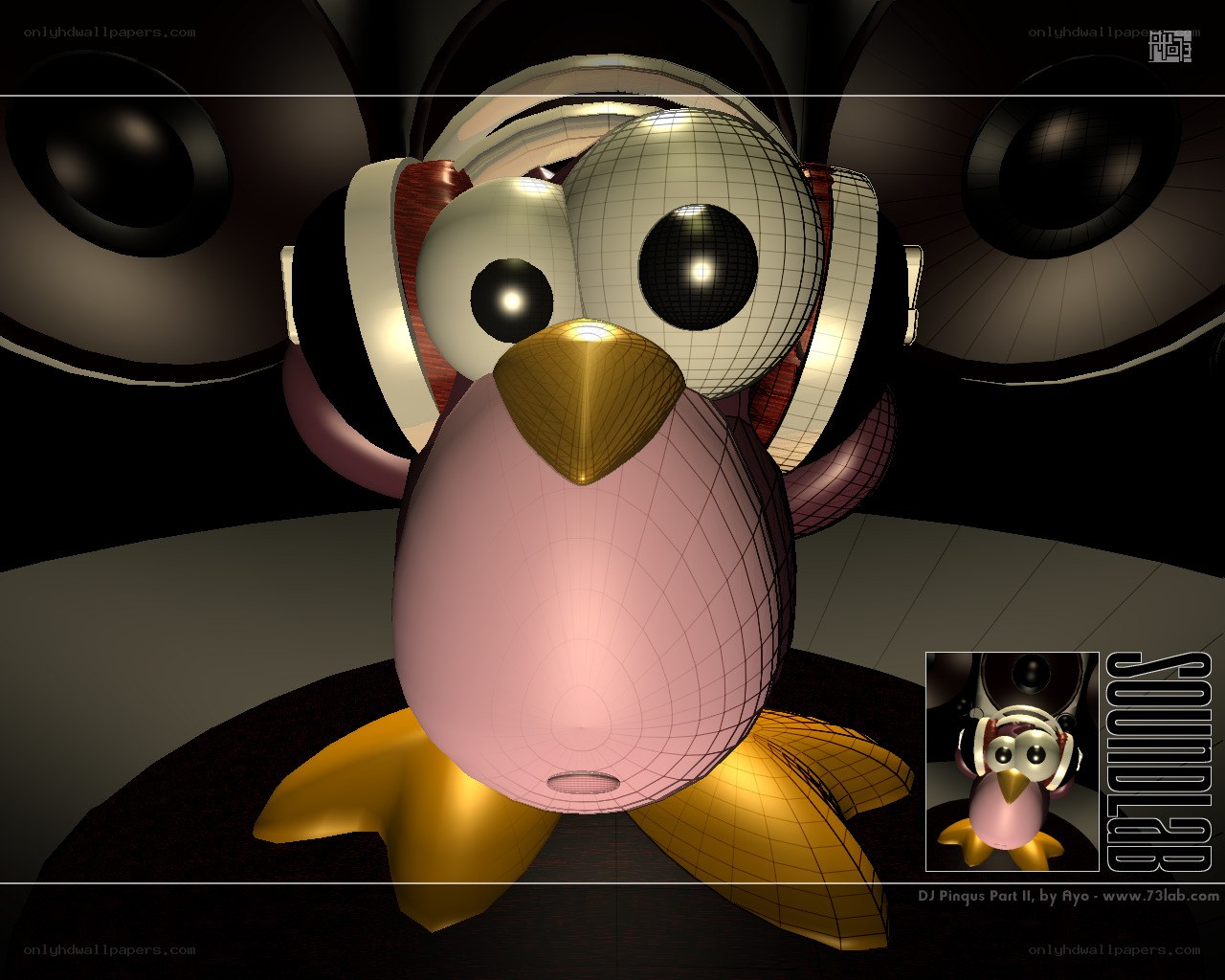 DJ Pingu in headphones