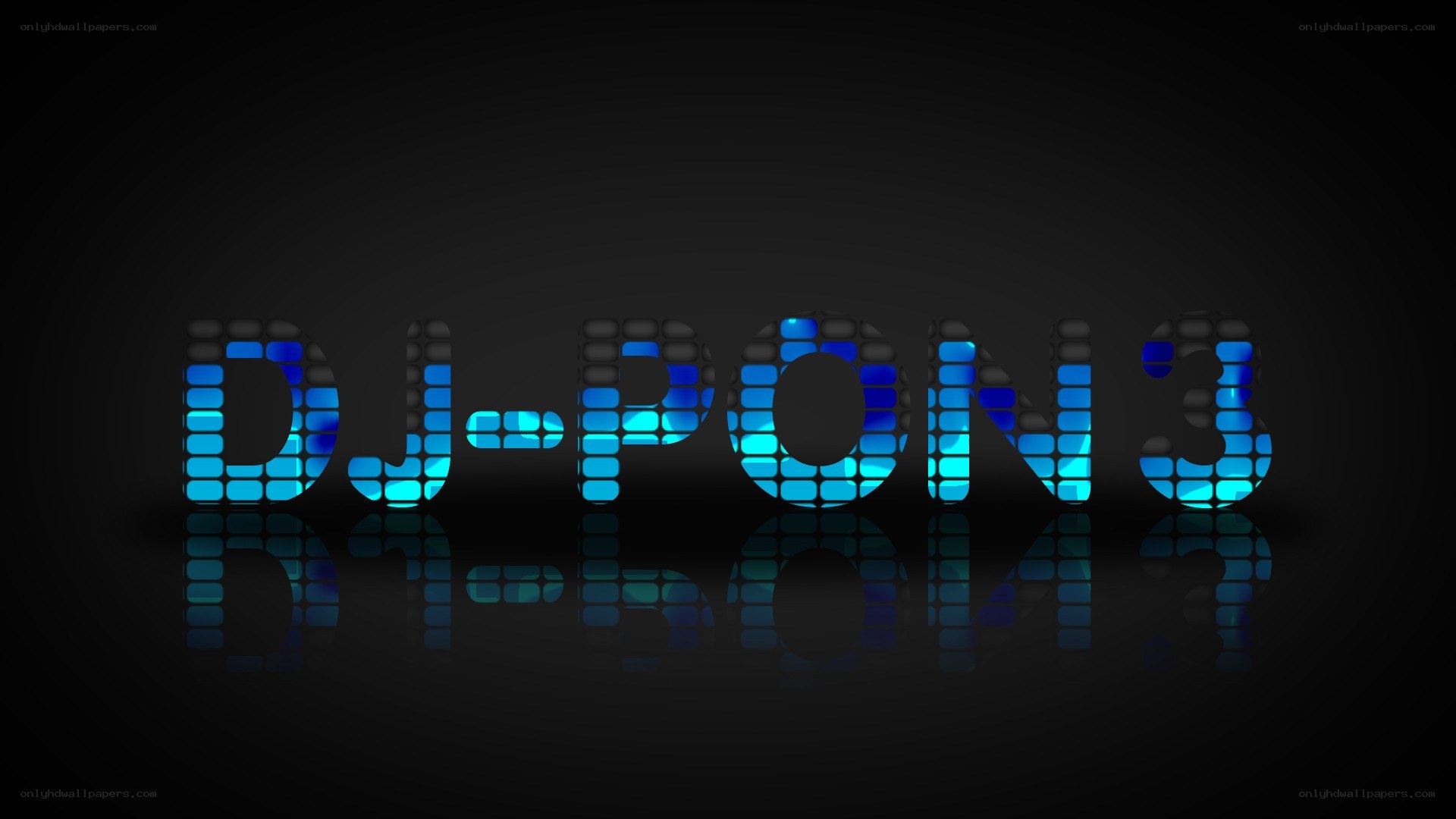 DJ-PON3 logo with blue lights