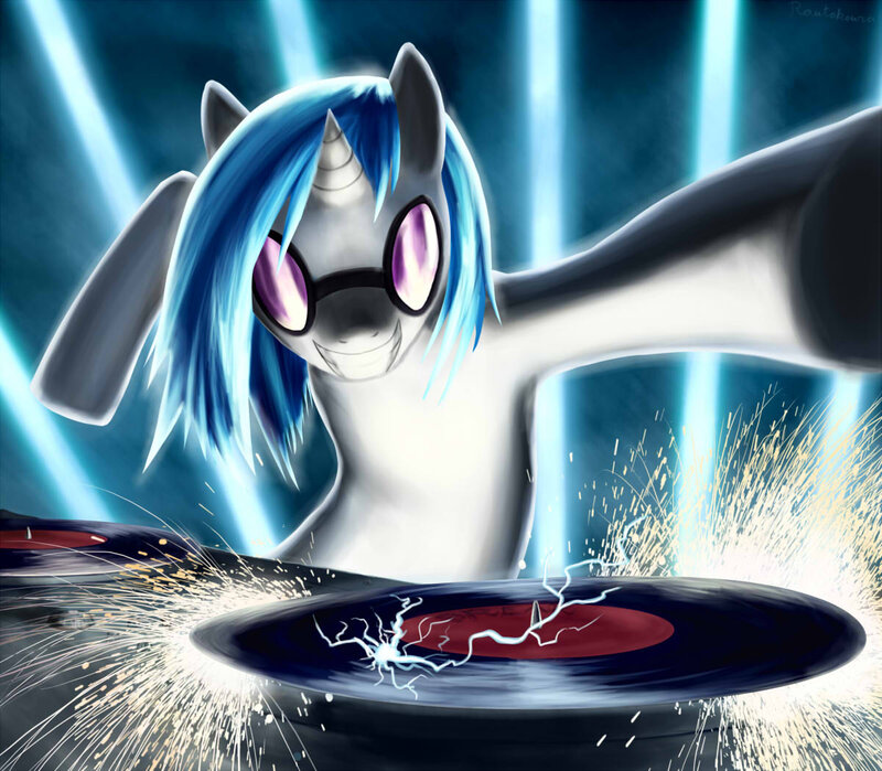DJ pony with blue hair