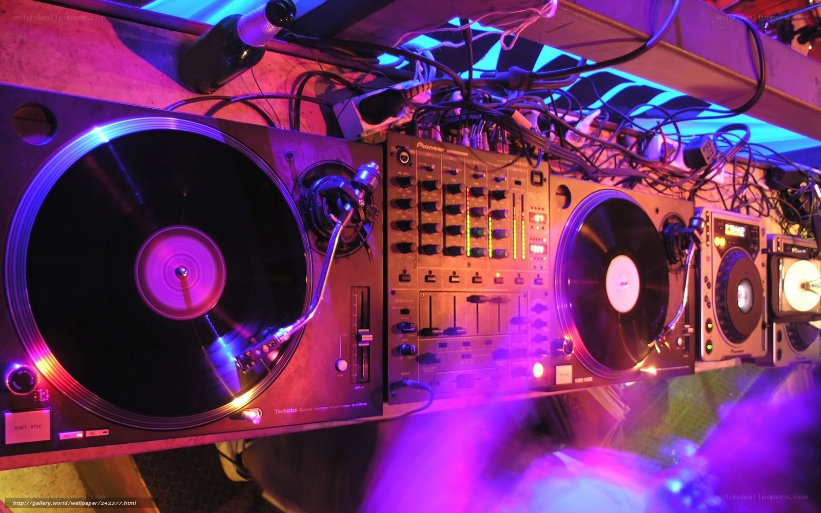 DJ setup at a club