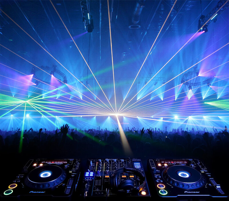 DJ setup at a concert