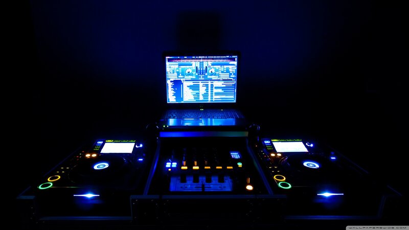 DJ Setup in Dark Room — Blue