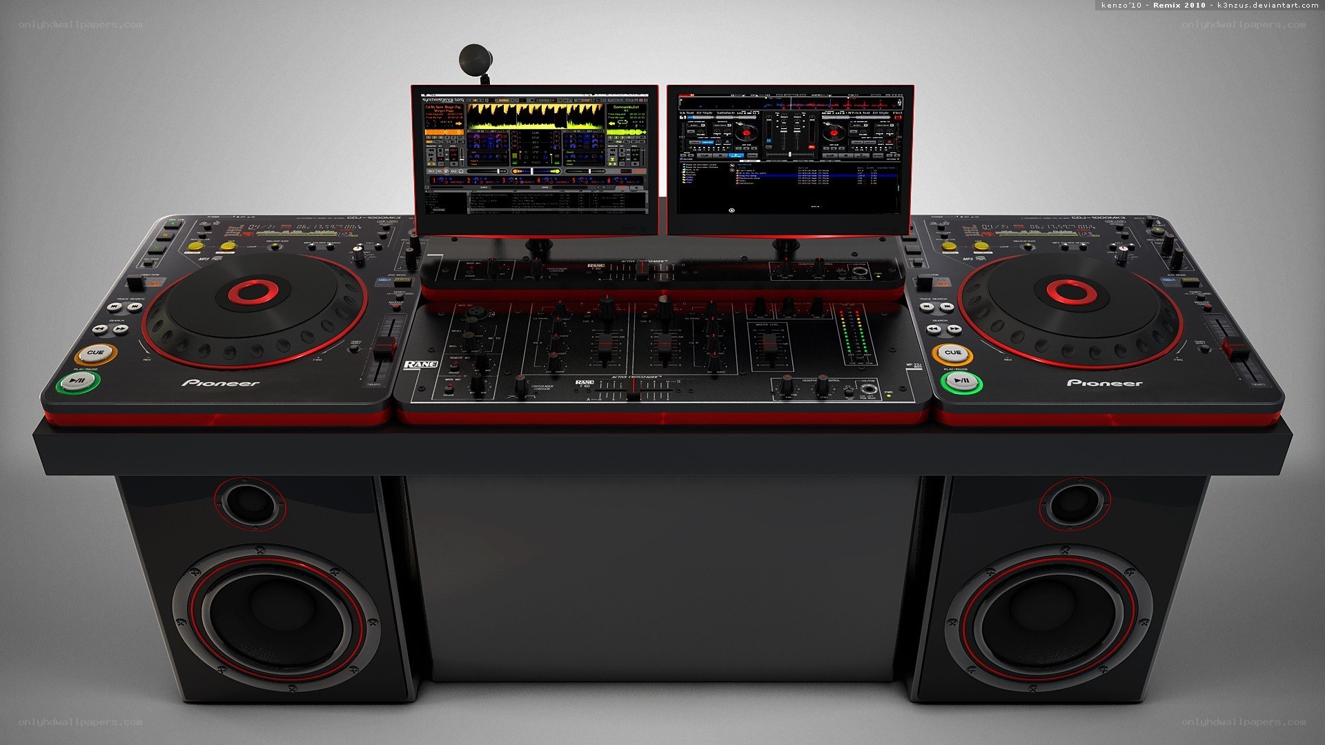 DJ setup with Pioneer equipment