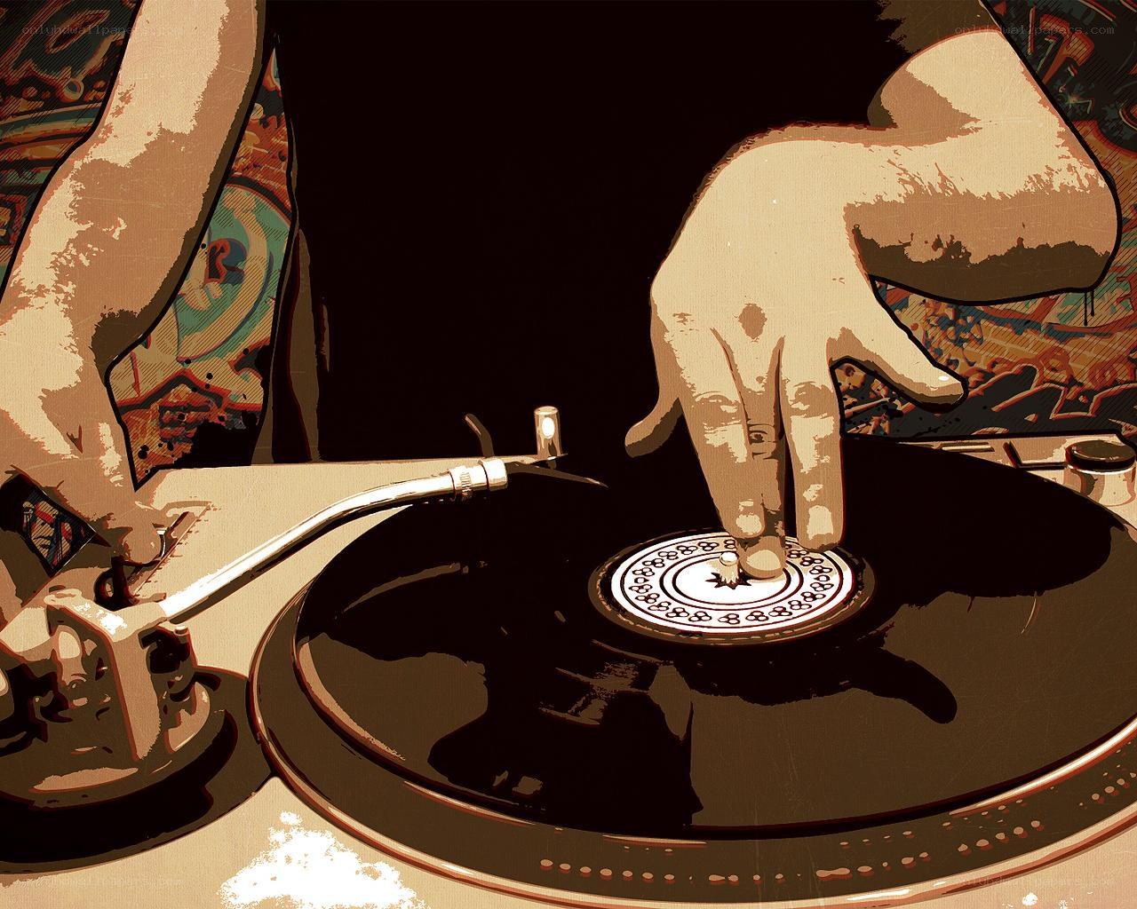 DJ spinning vinyl record
