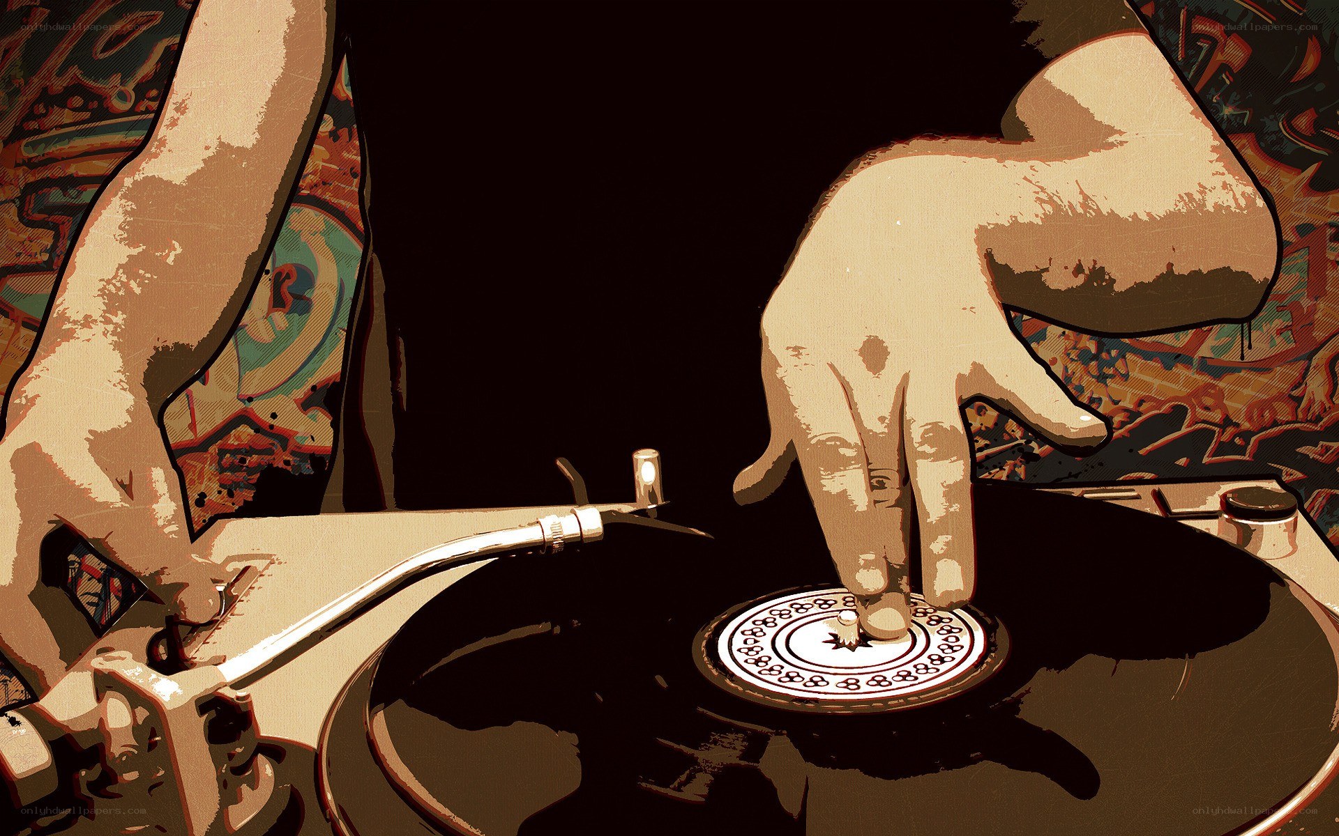 DJ spinning vinyl record