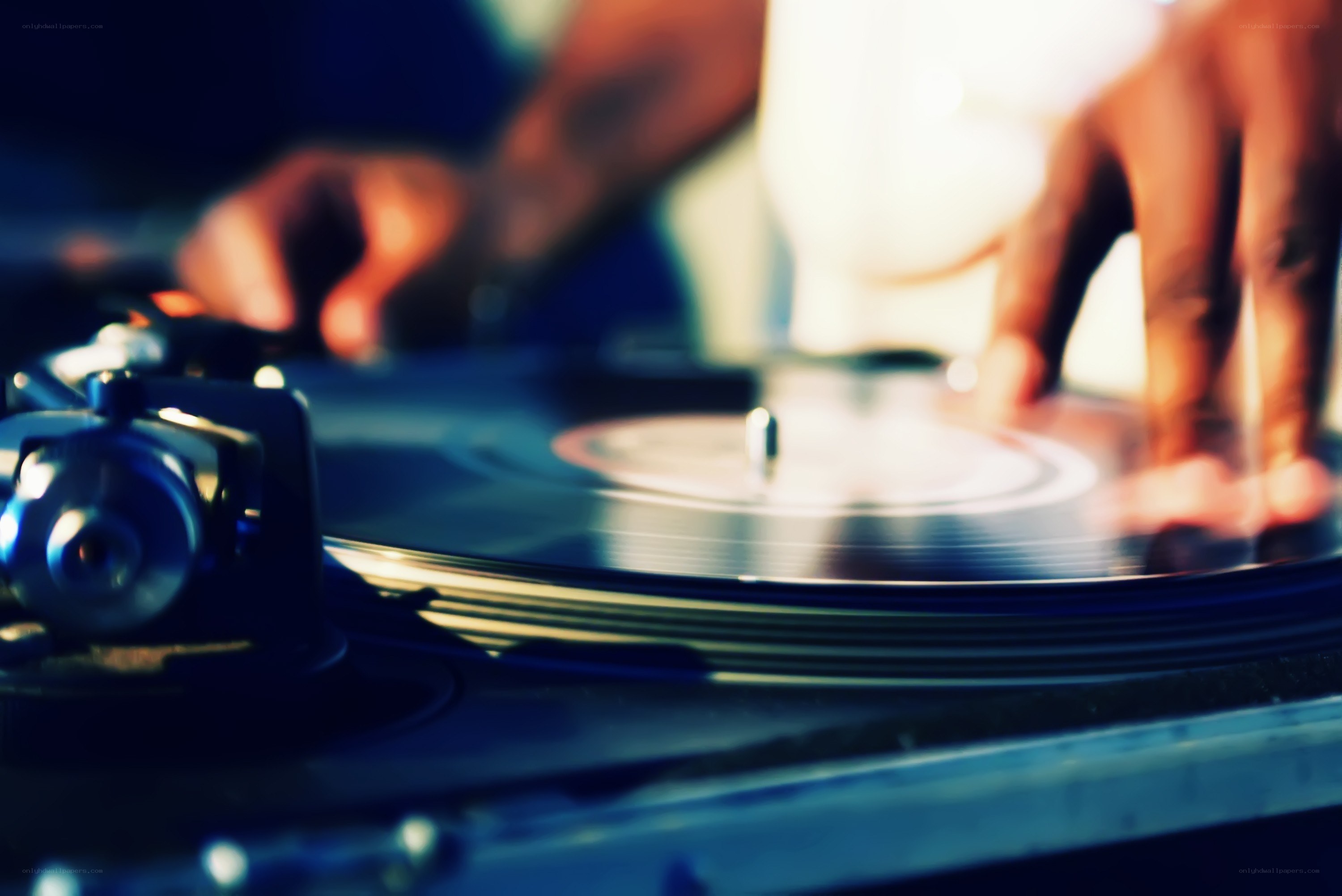 DJ spinning vinyl record