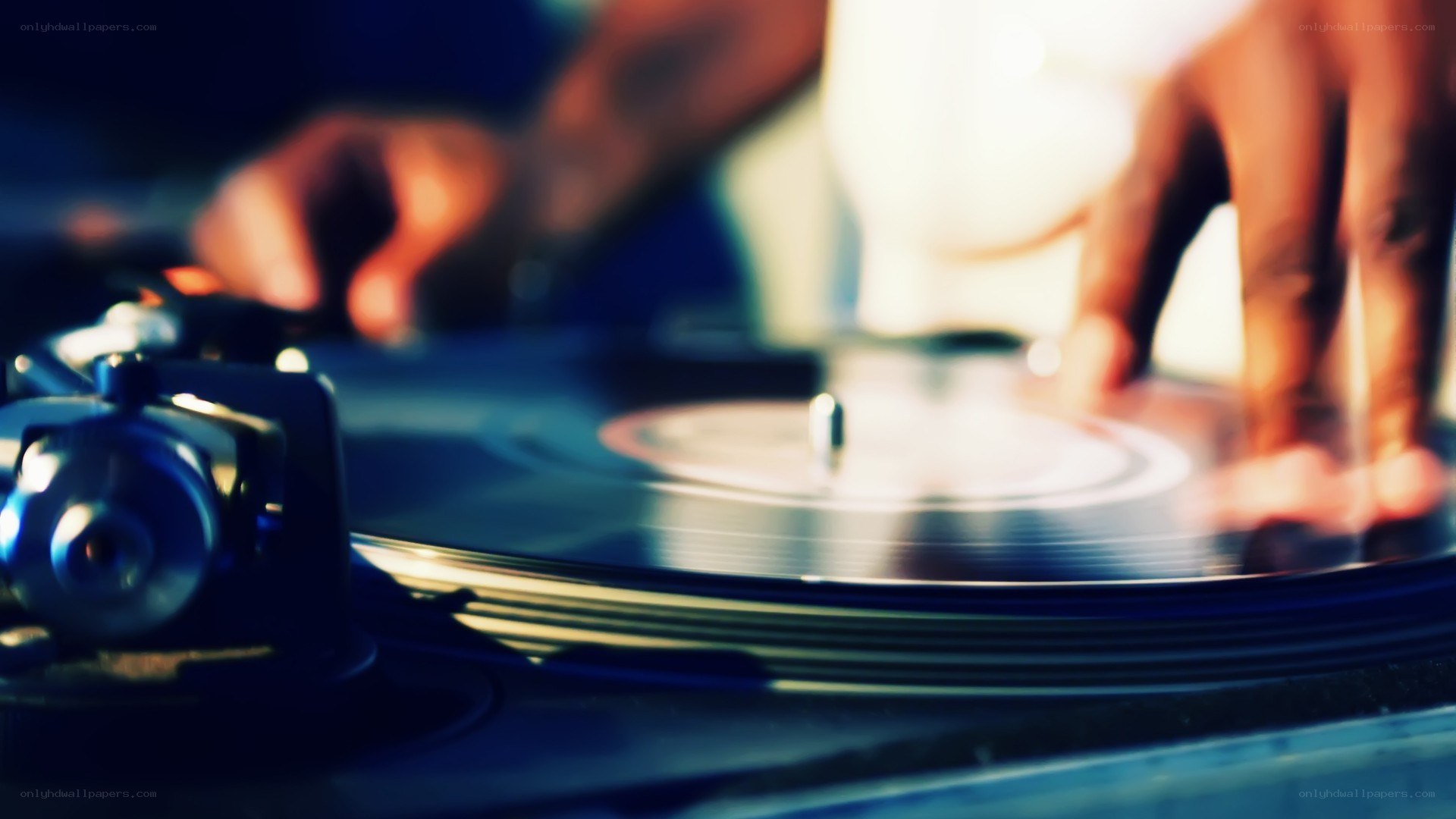 DJ spinning vinyl record