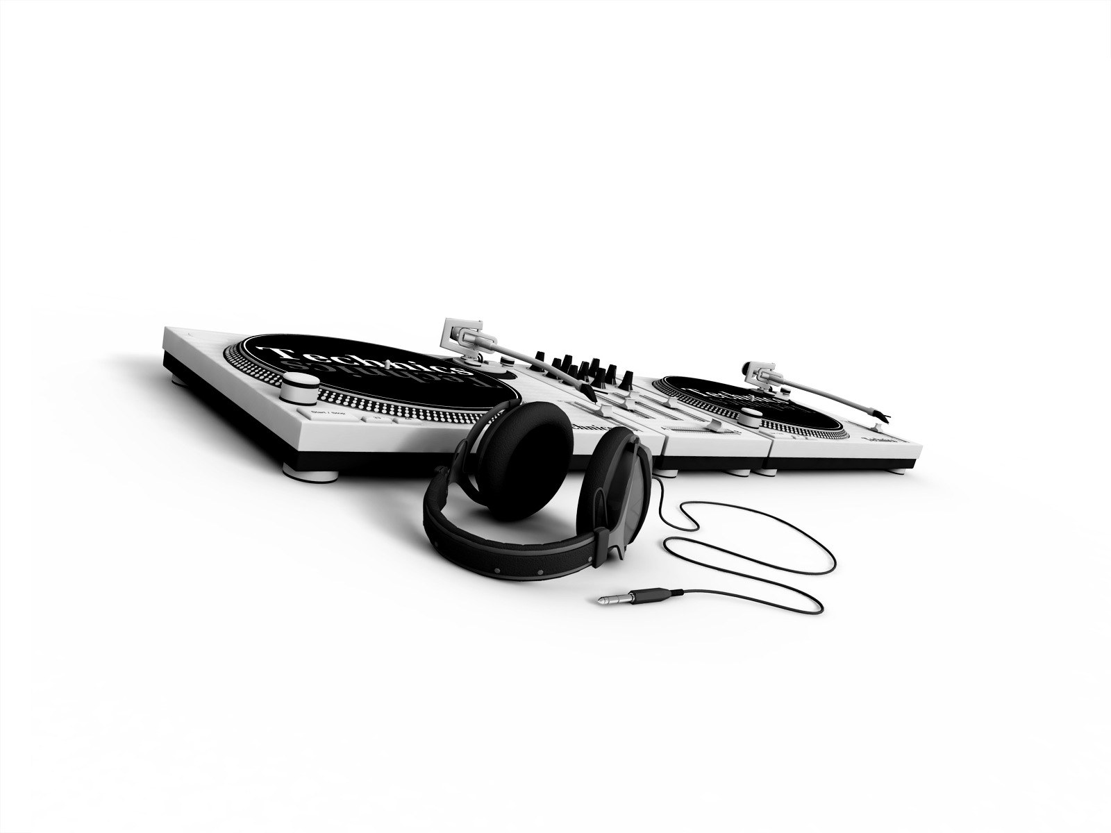 DJ turntable and headphones