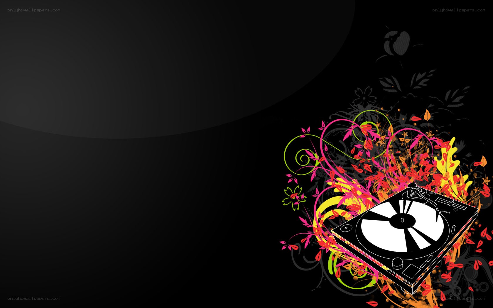 DJ turntable with floral design