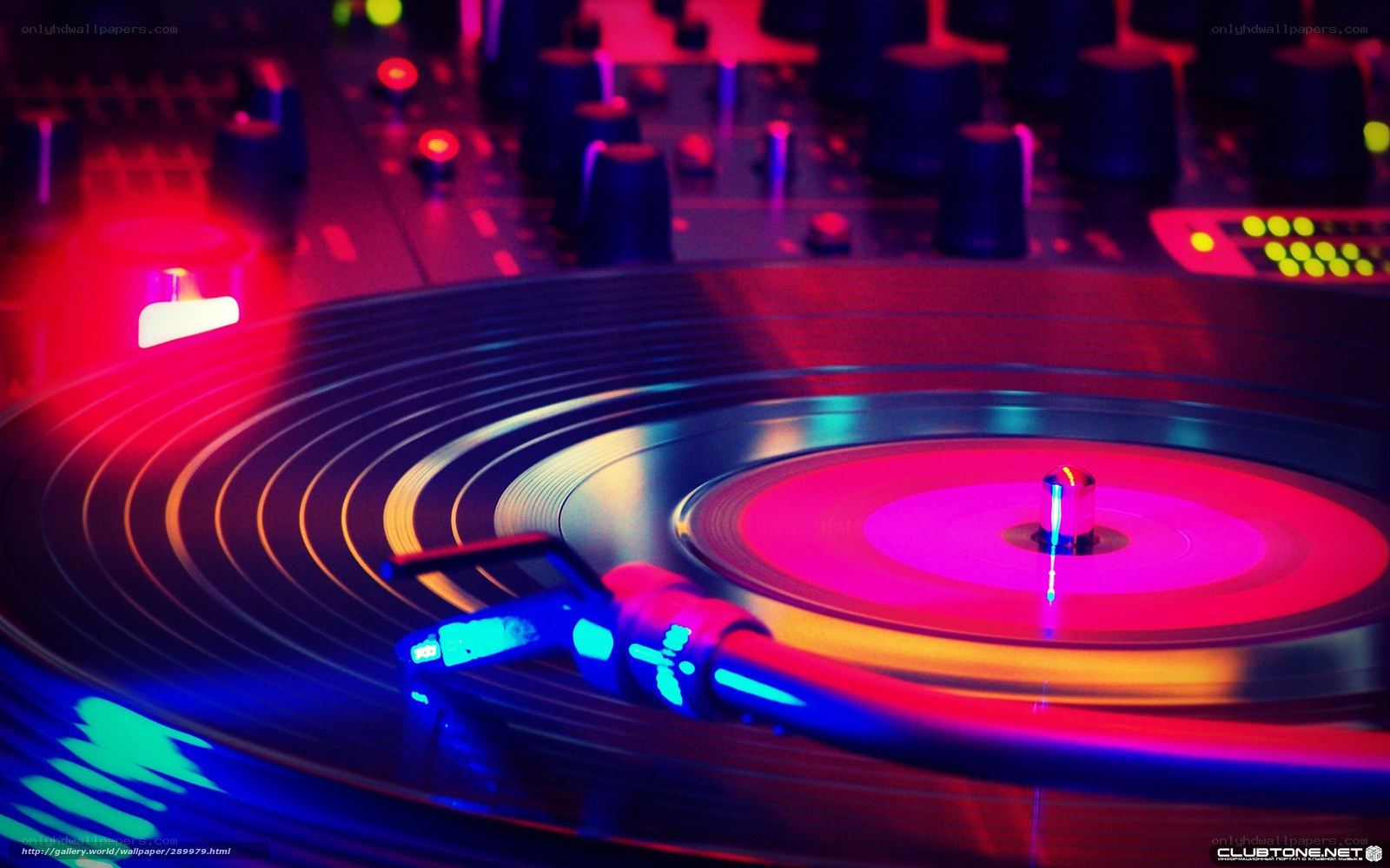 DJ turntable with vinyl record