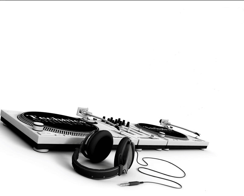 DJ turntables and headphones
