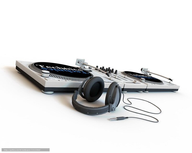 DJ turntables and headphones