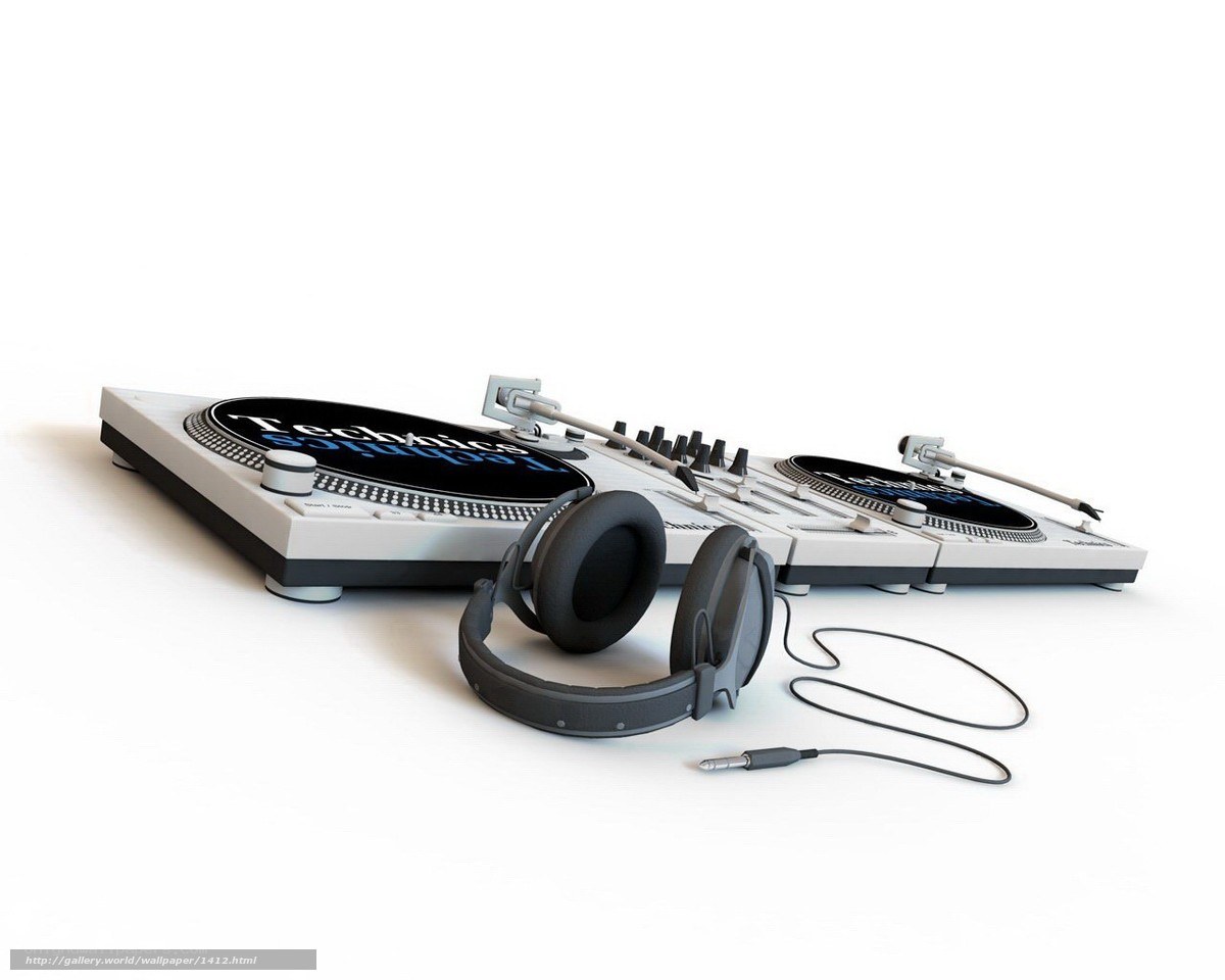 DJ turntables and headphones