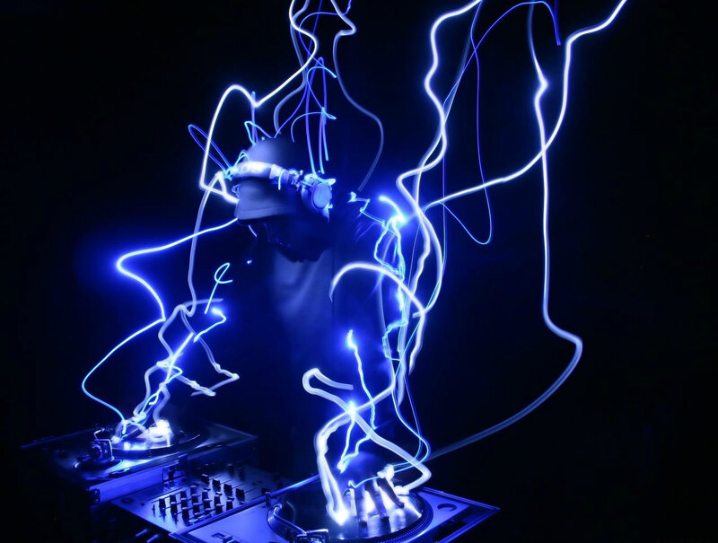 Dj with Glowing Lines