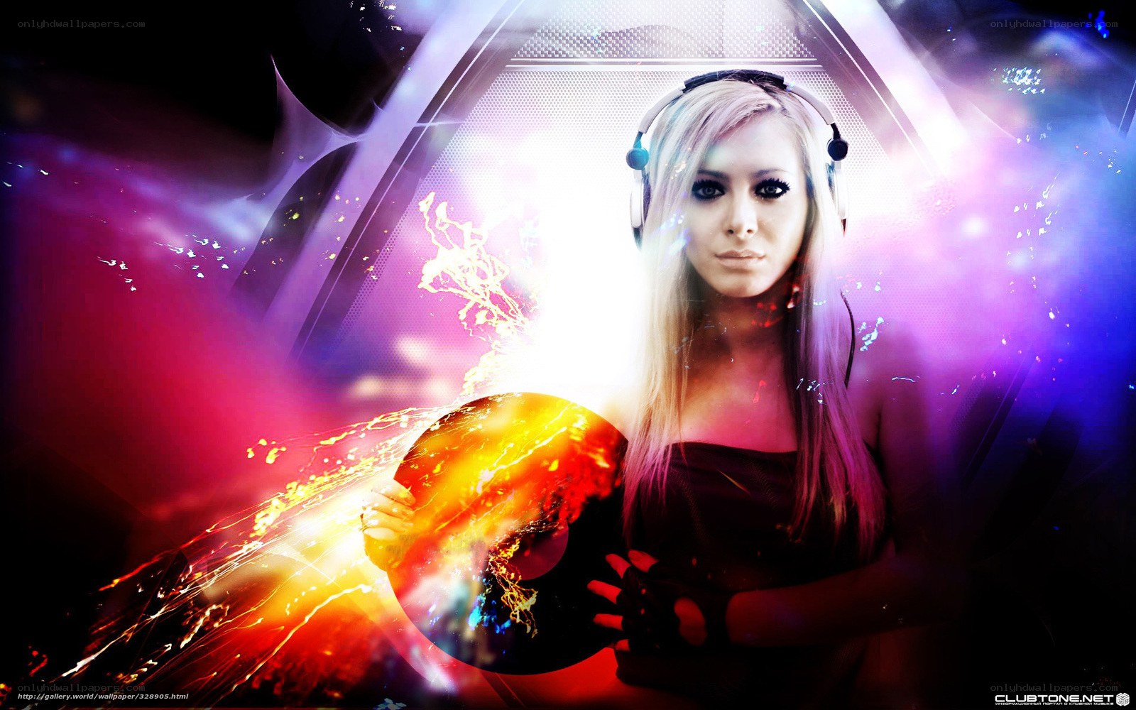 DJ with headphones and vinyl