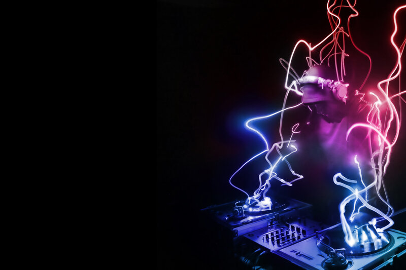 DJ with light trails