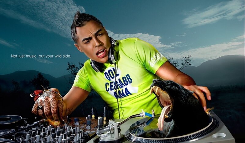 DJ with Panther on Turntable