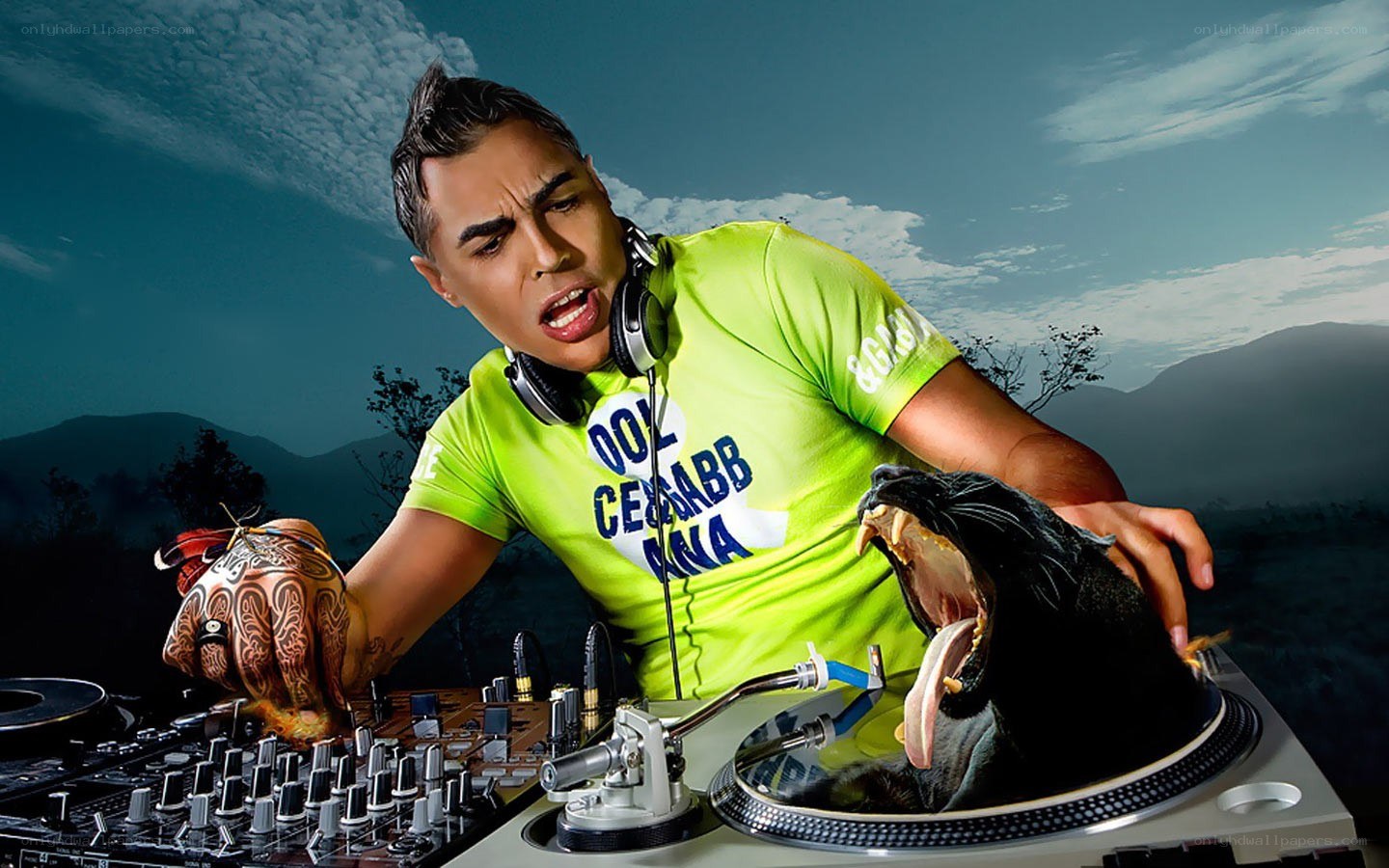 DJ with roaring panther