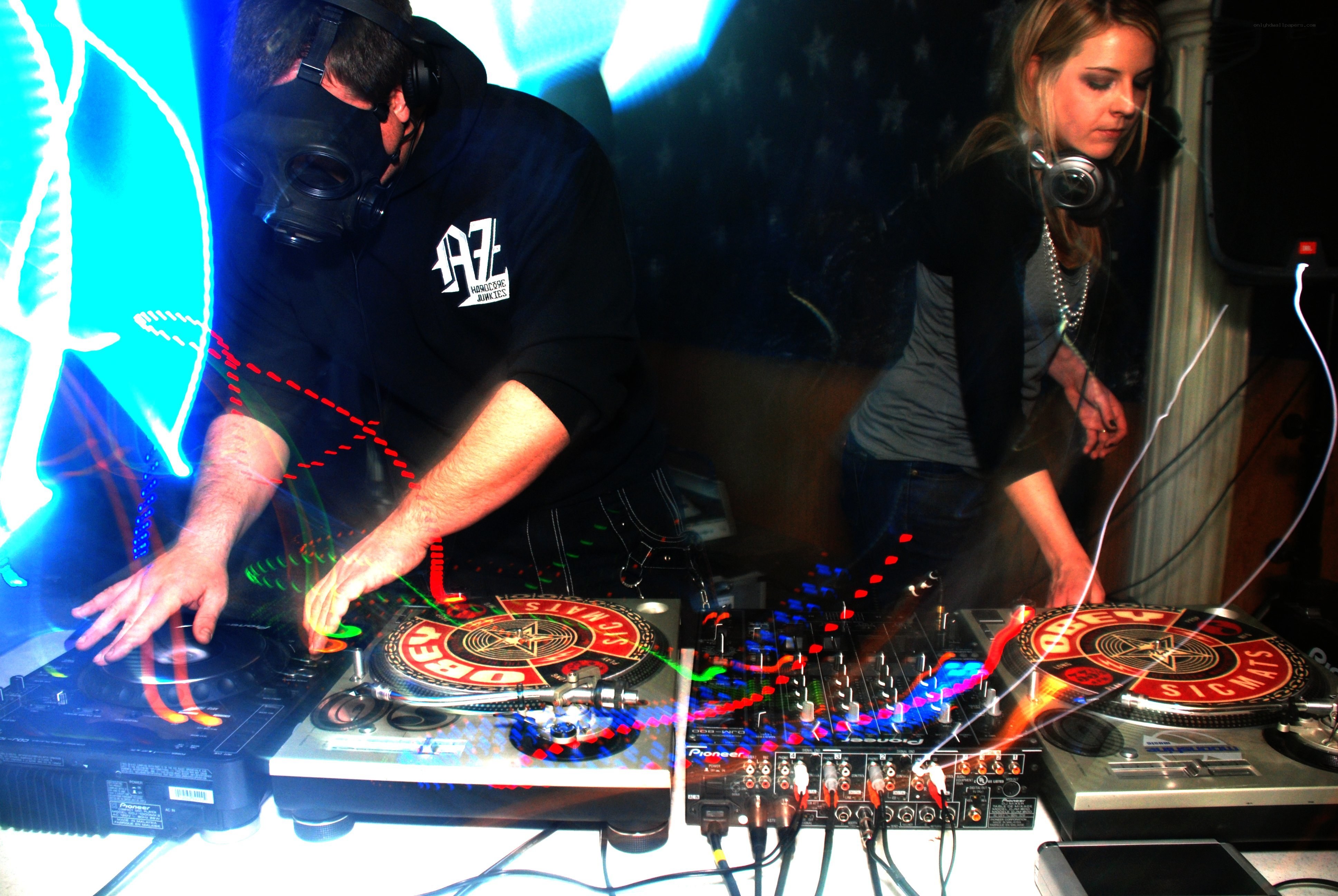 DJs performing at a club